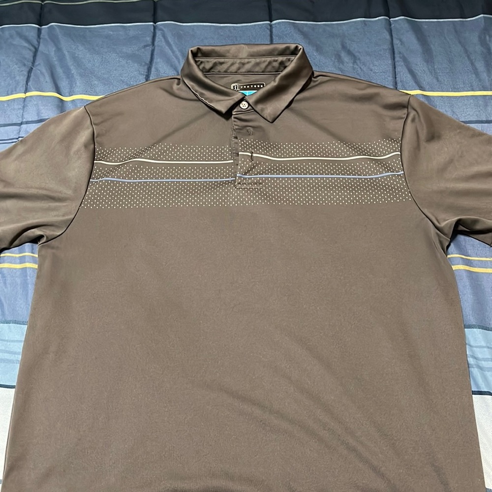 PGA Tour golf polo - grey / blue / white pattern - size M excellent condition